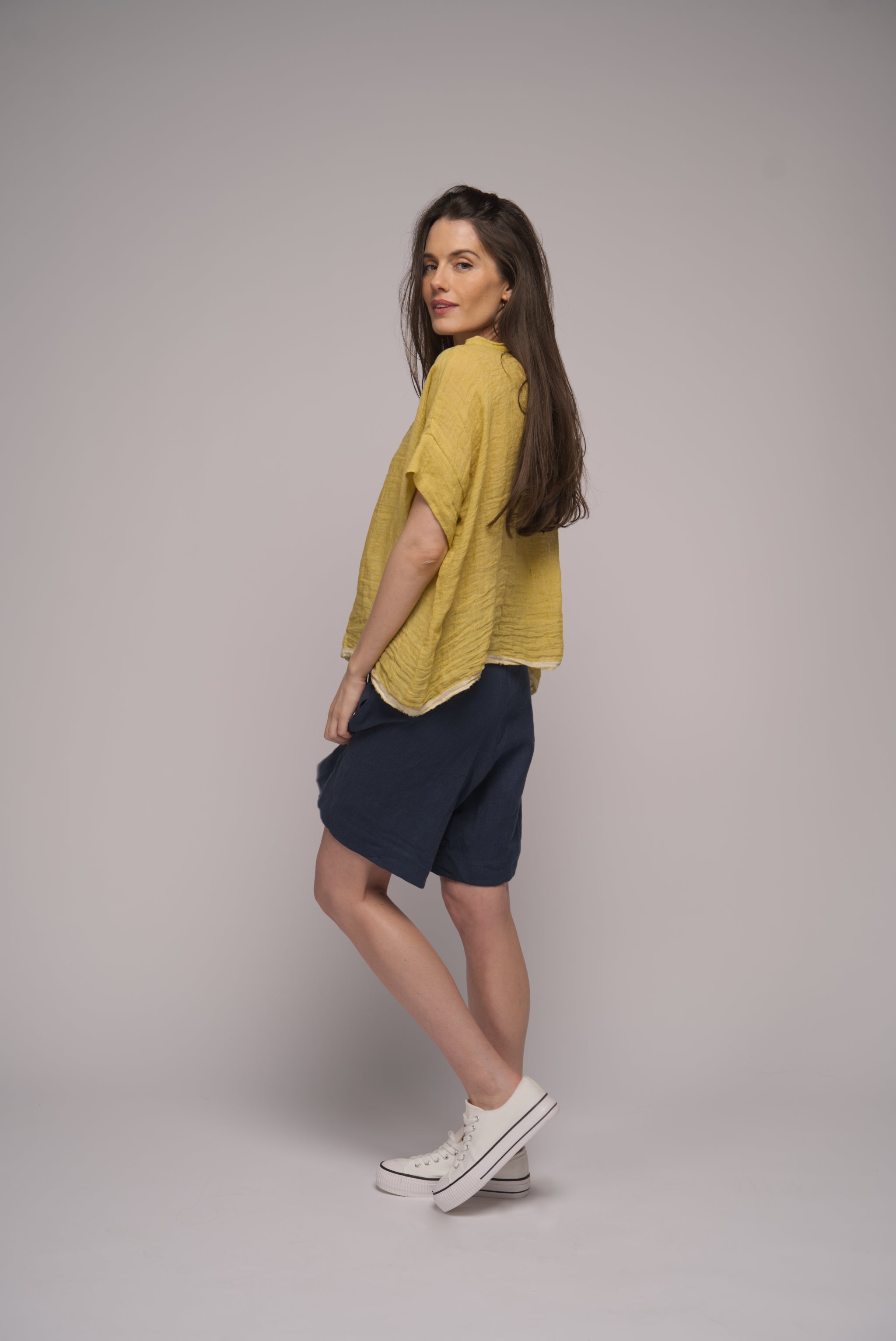 Linen Gauze Tee - Dijon