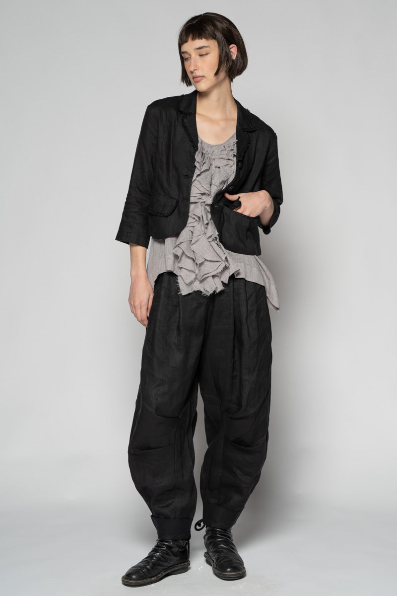 Ouna Jacket - Black Linen