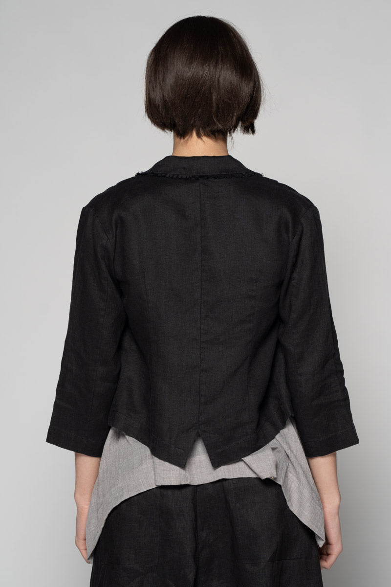 Ouna Jacket - Black Linen
