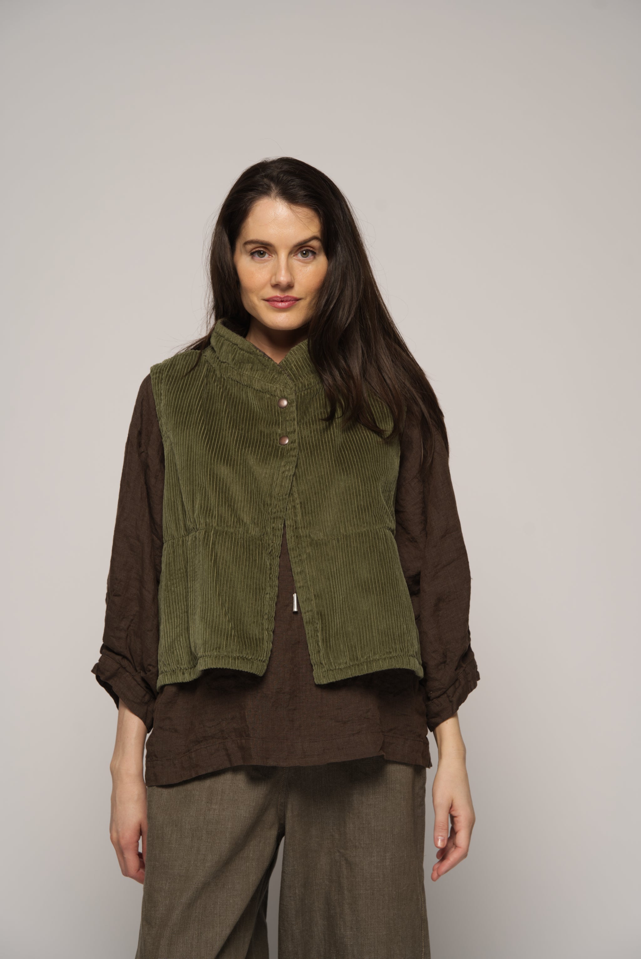 Flora Corduroy & Wool Tweed Vest