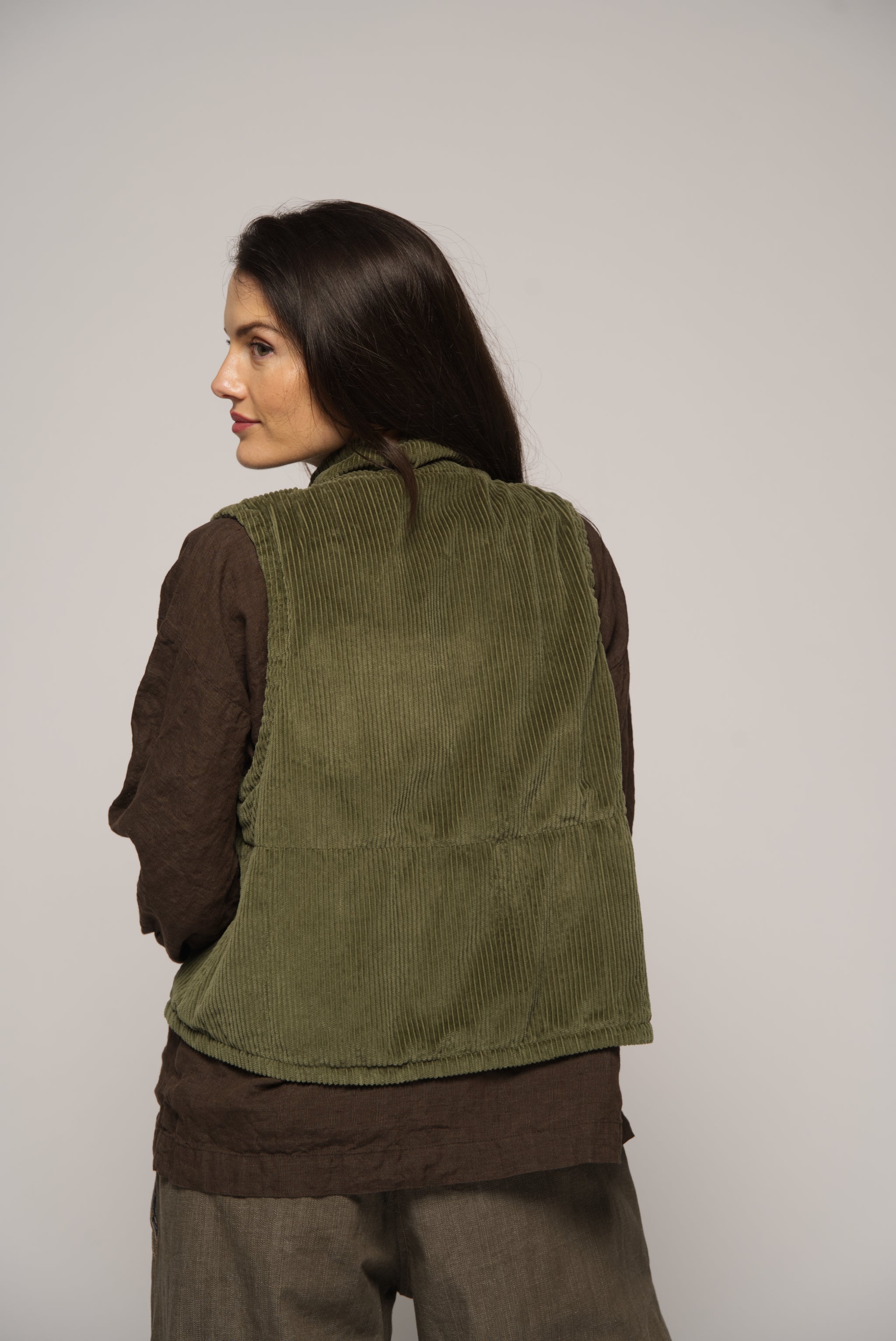 Flora Corduroy & Wool Tweed Vest