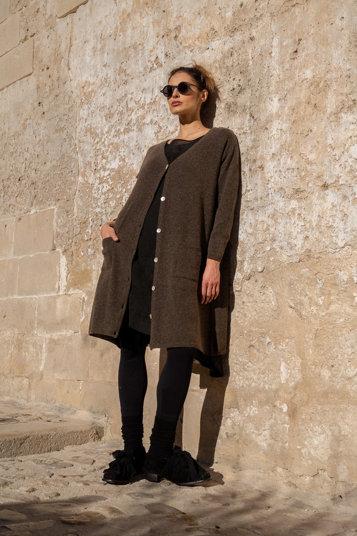 Ellery Wool Cardigan - Brown