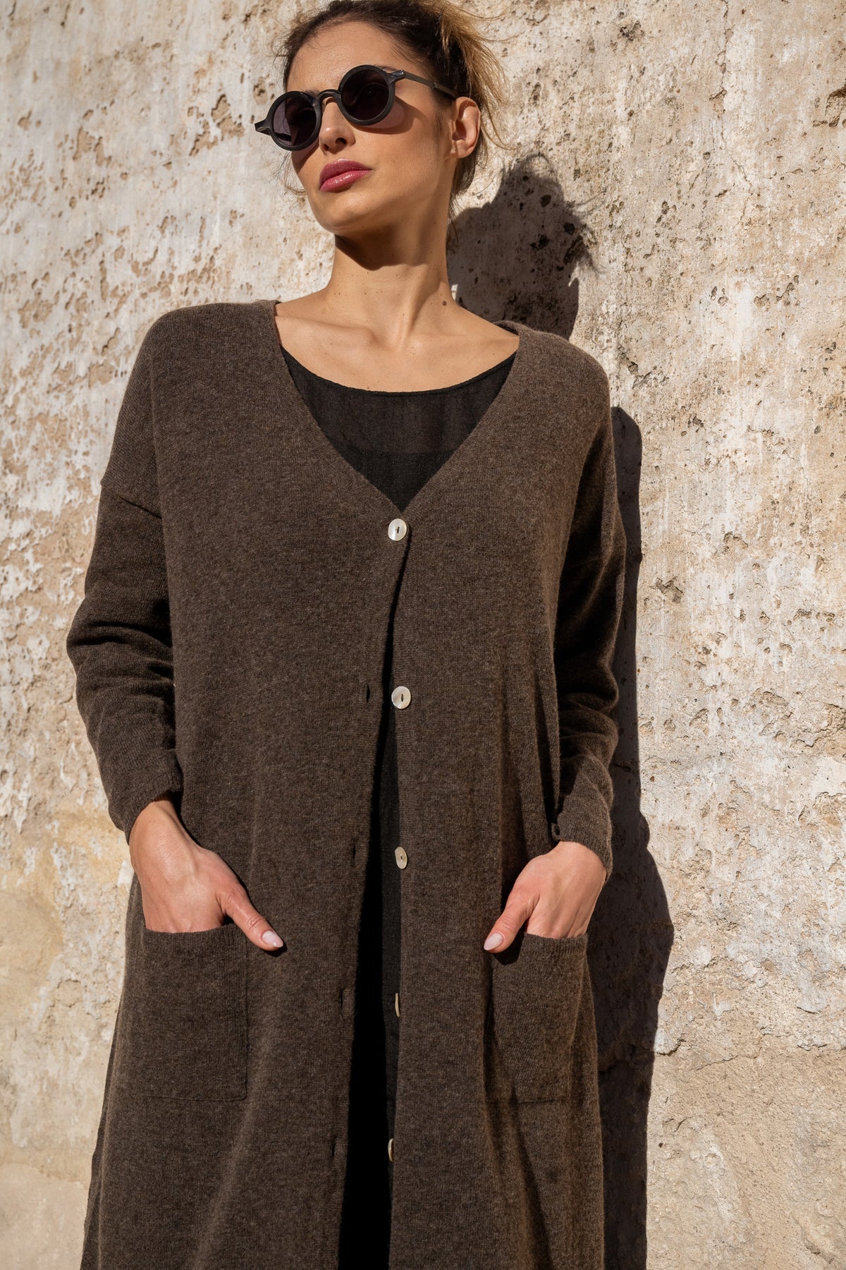 Ellery Wool Cardigan - Brown