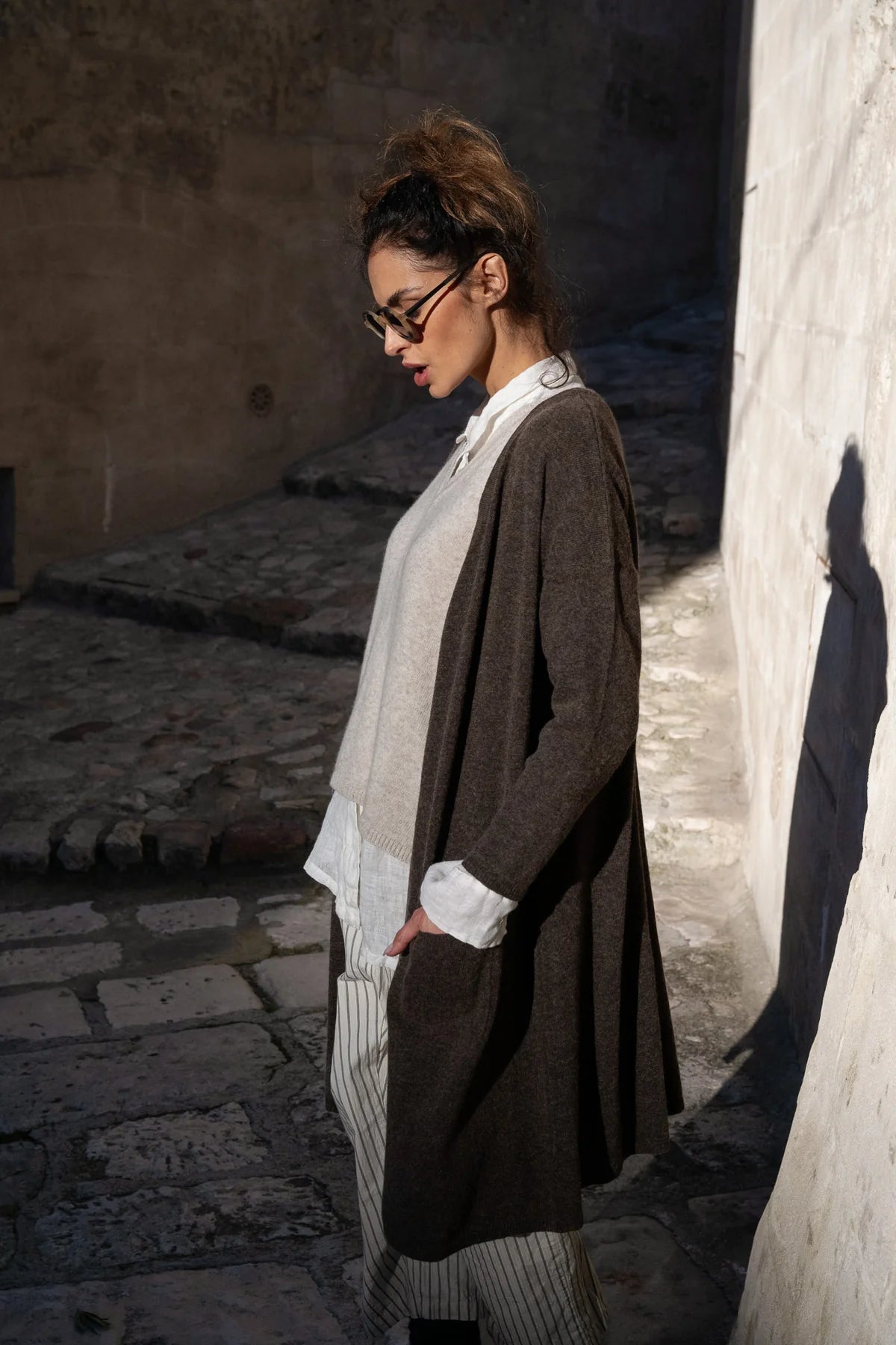 Ellery Wool Cardigan - Brown
