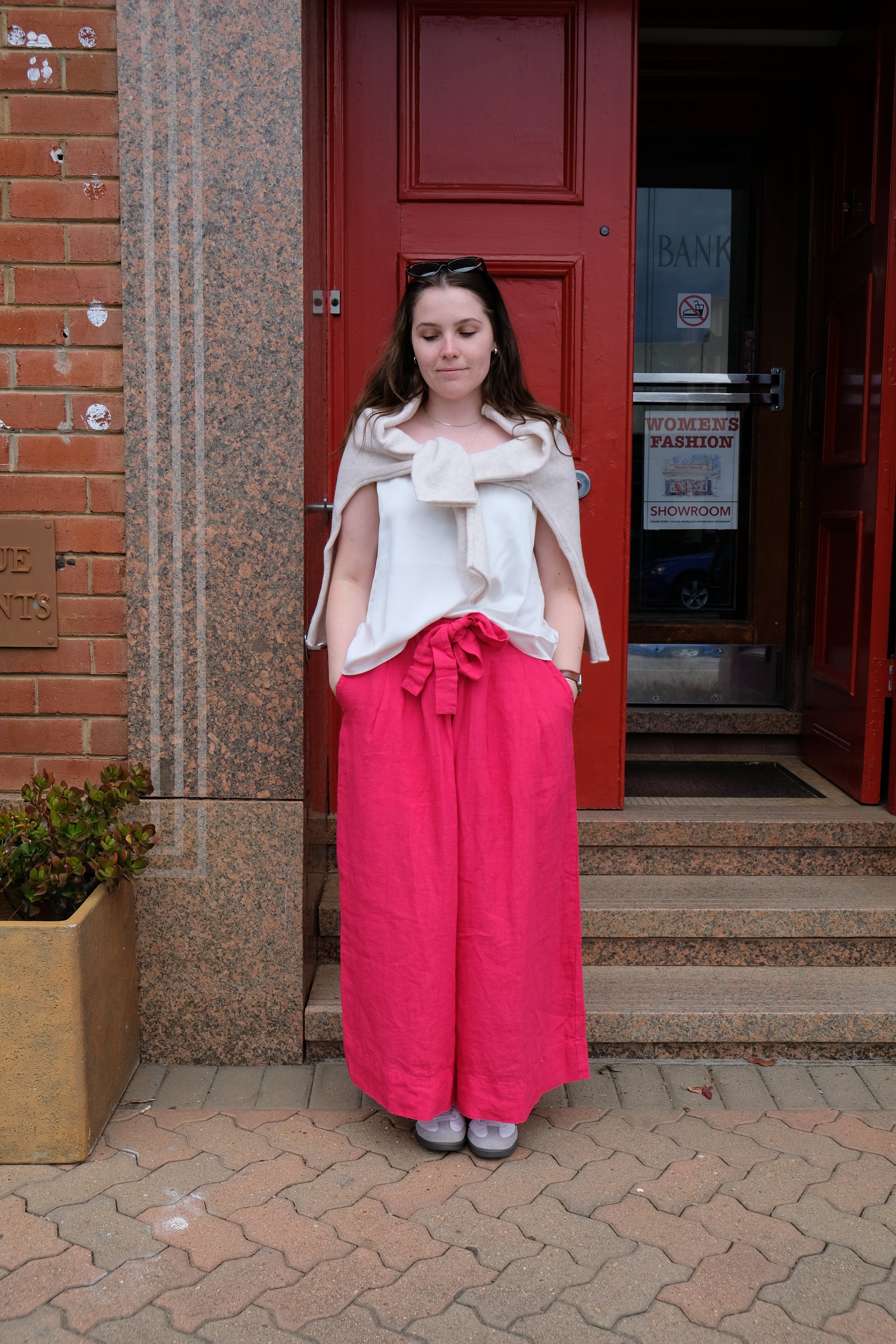 Harriet Trousers - Linen - Fuchsia