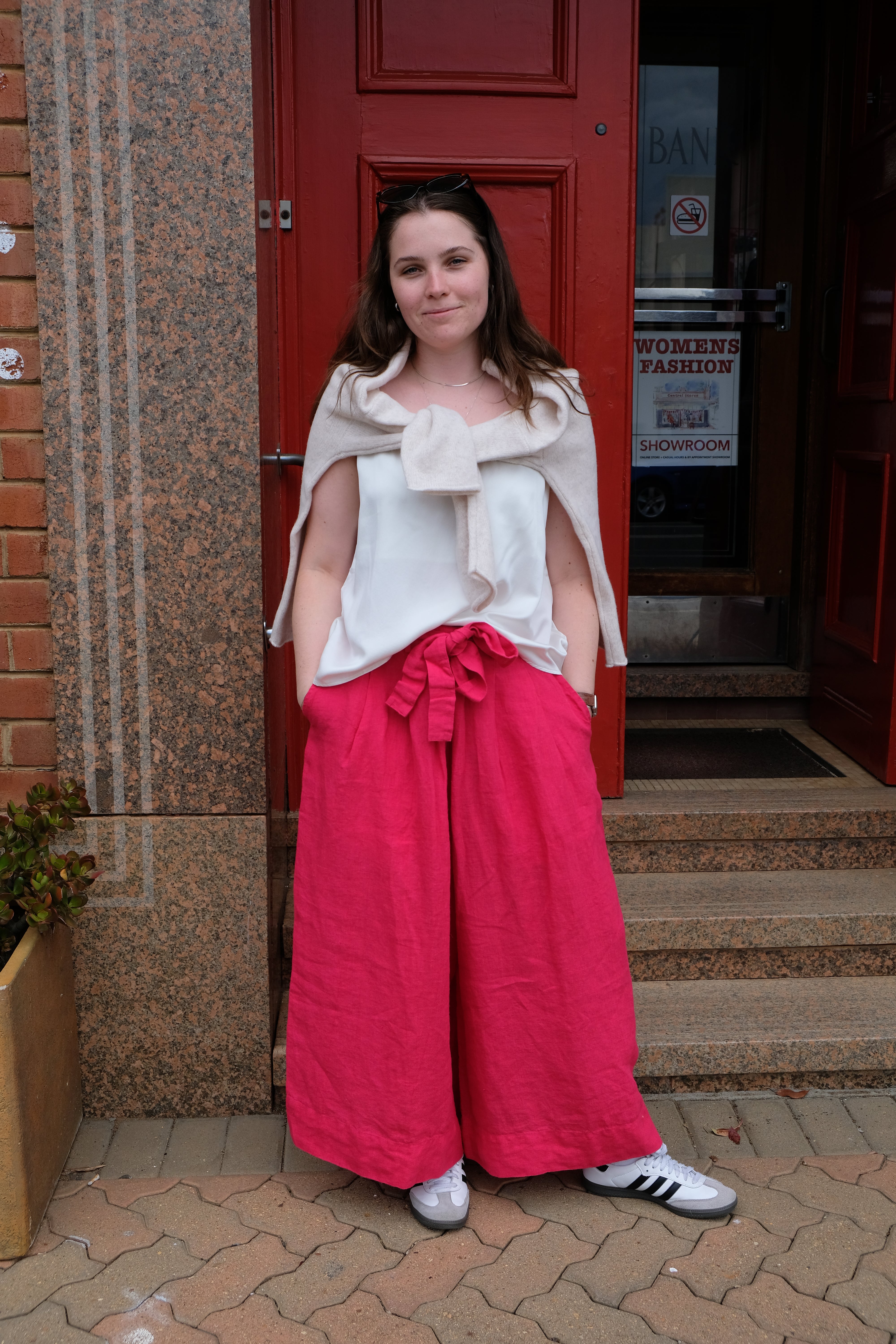 Harriet Trousers - Linen - Fuchsia