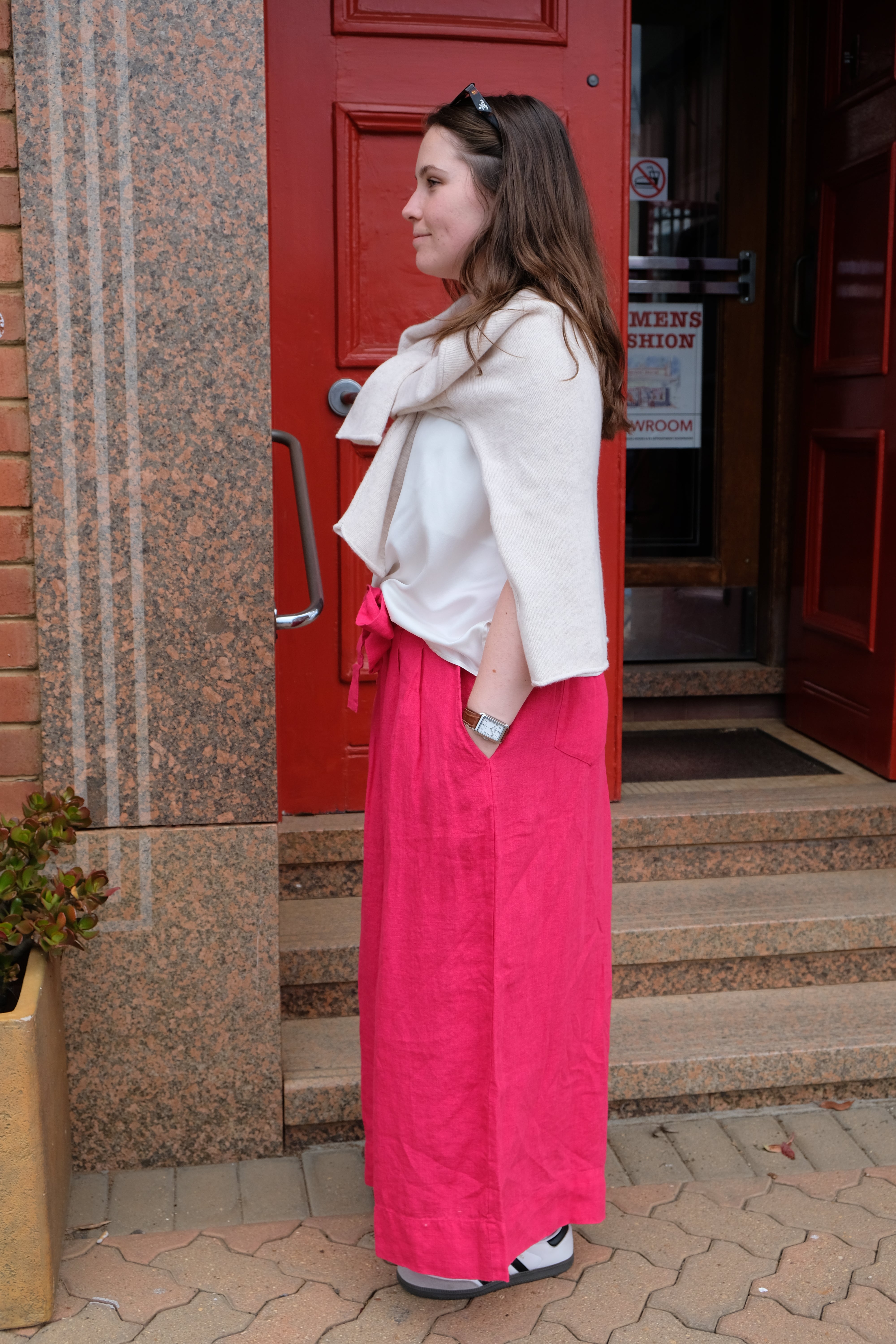 Harriet Trousers - Linen - Fuchsia