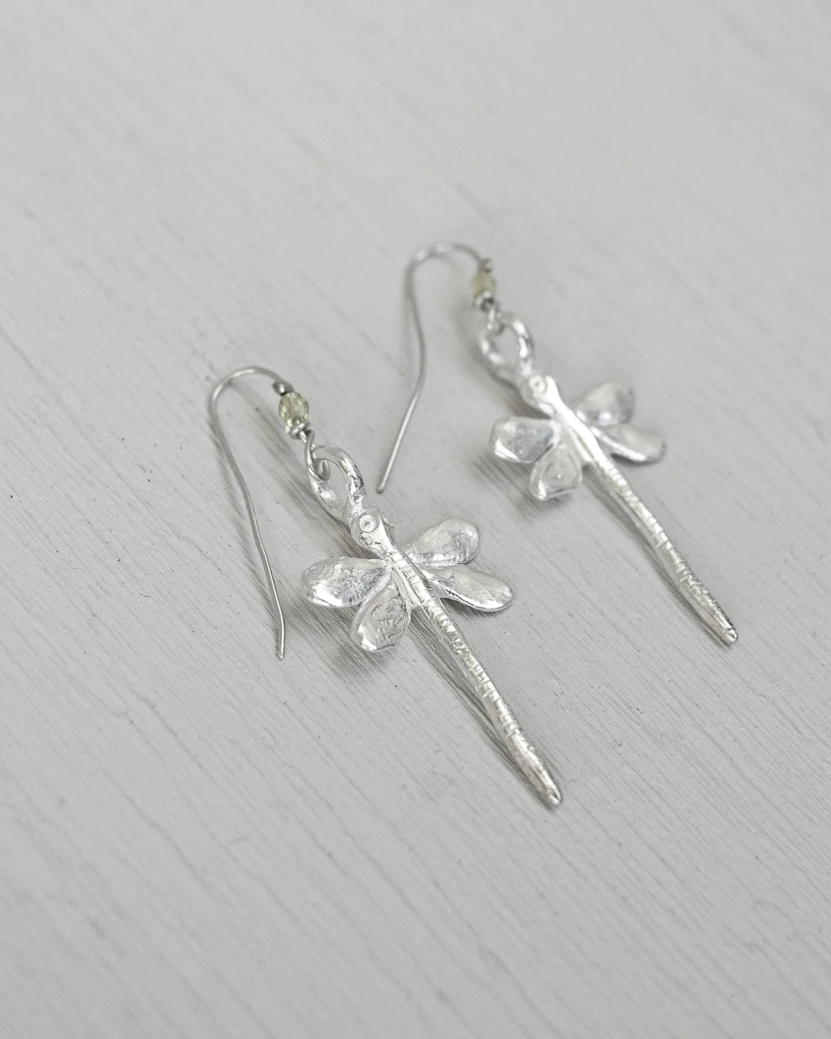 LIBELLULE SILVER PLATED EARRINGS - clear glass BEAD