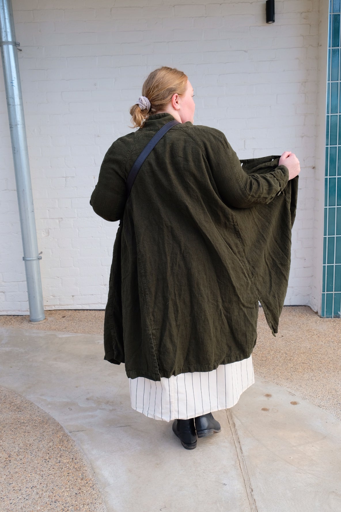1915 Unisex Duster Jacket - Thick Linen - Seaweed