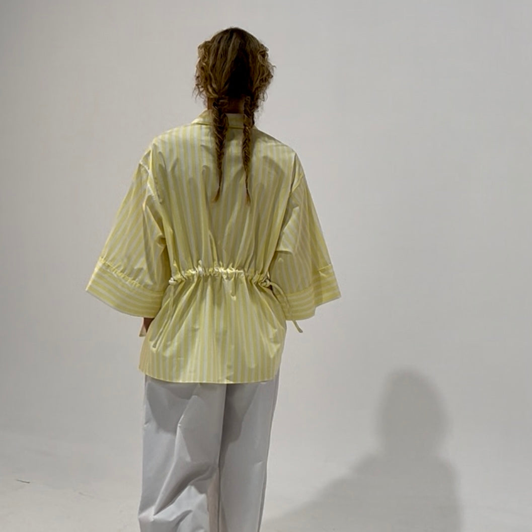 Emily Shirt | Lemon Stripe poplin