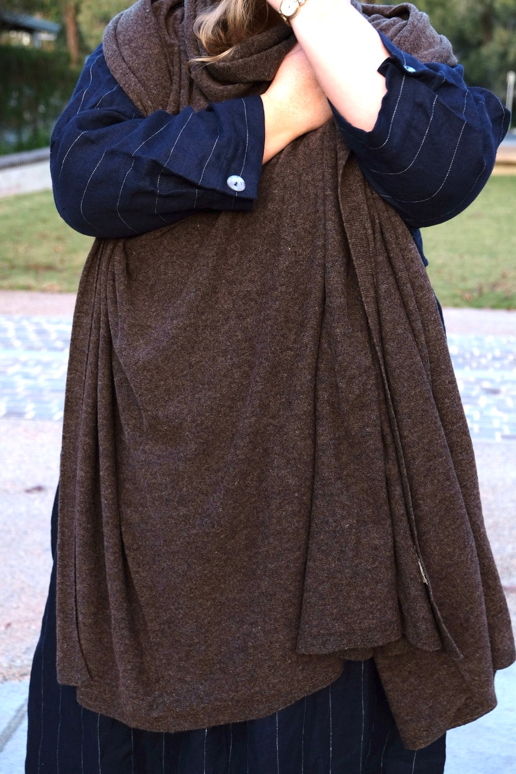 WINSTON SHAWL WOOL - Chocolate