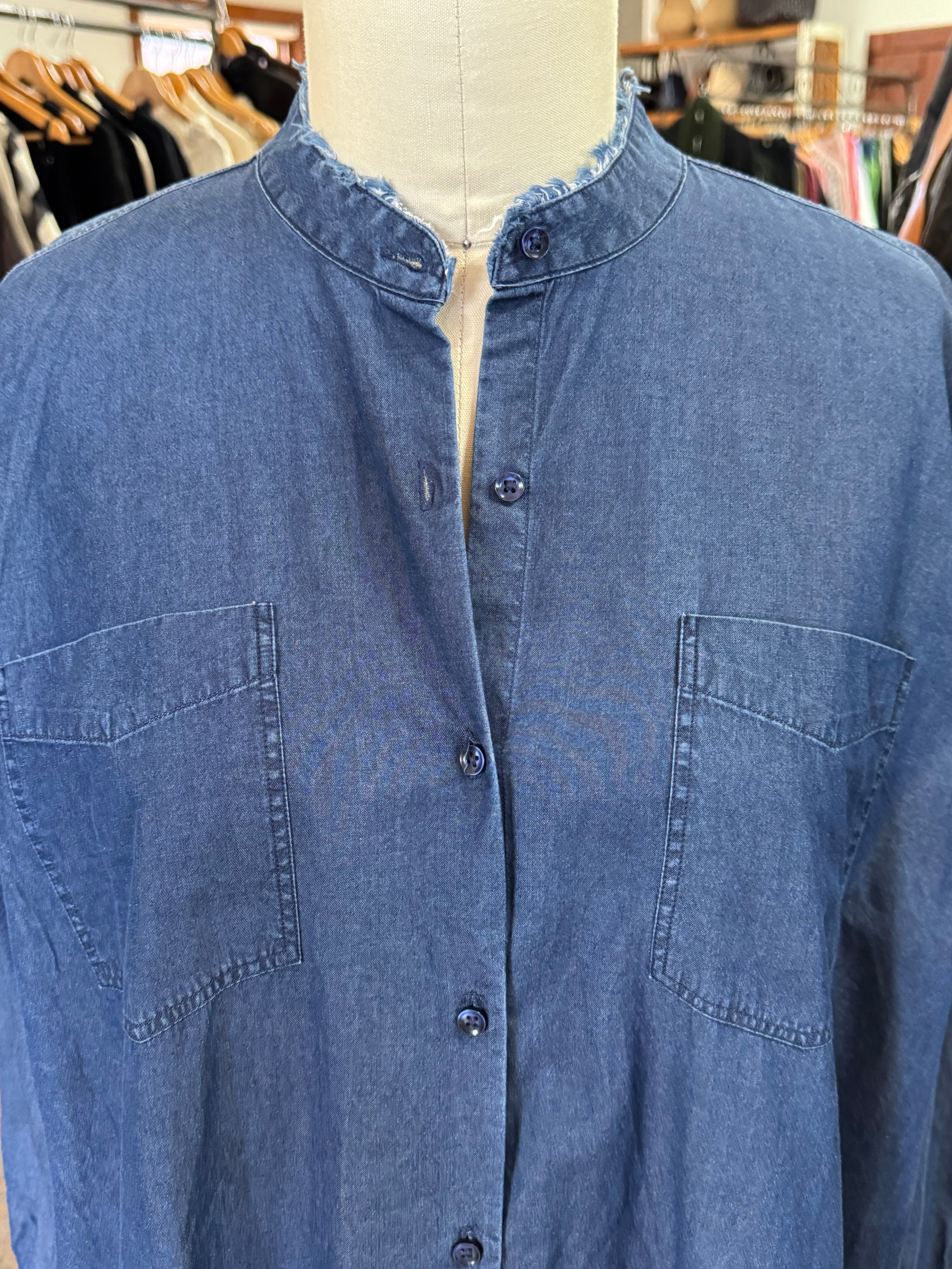 Pre-loved Jac + Jack long chambray shirt