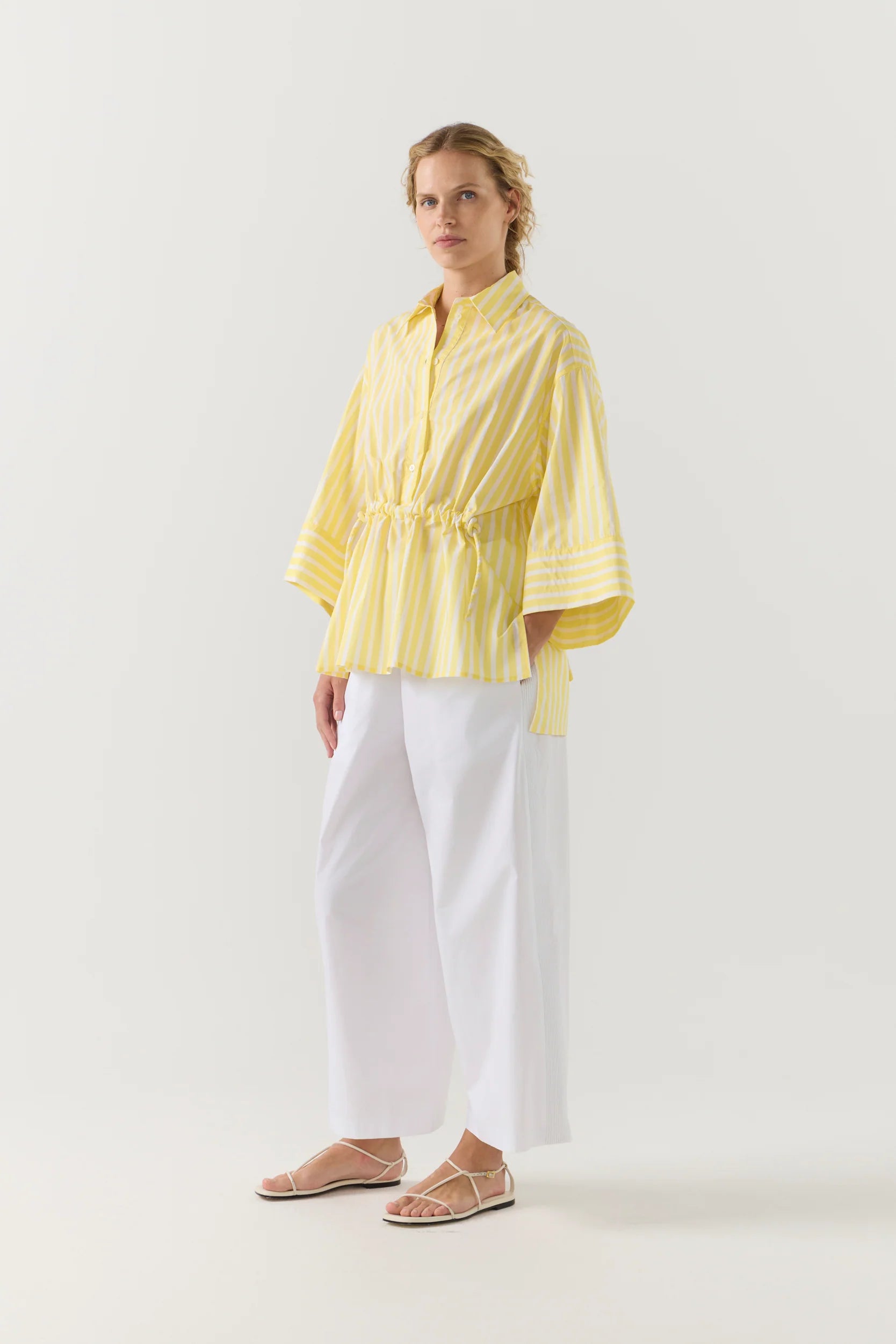 Emily Shirt | Lemon Stripe poplin