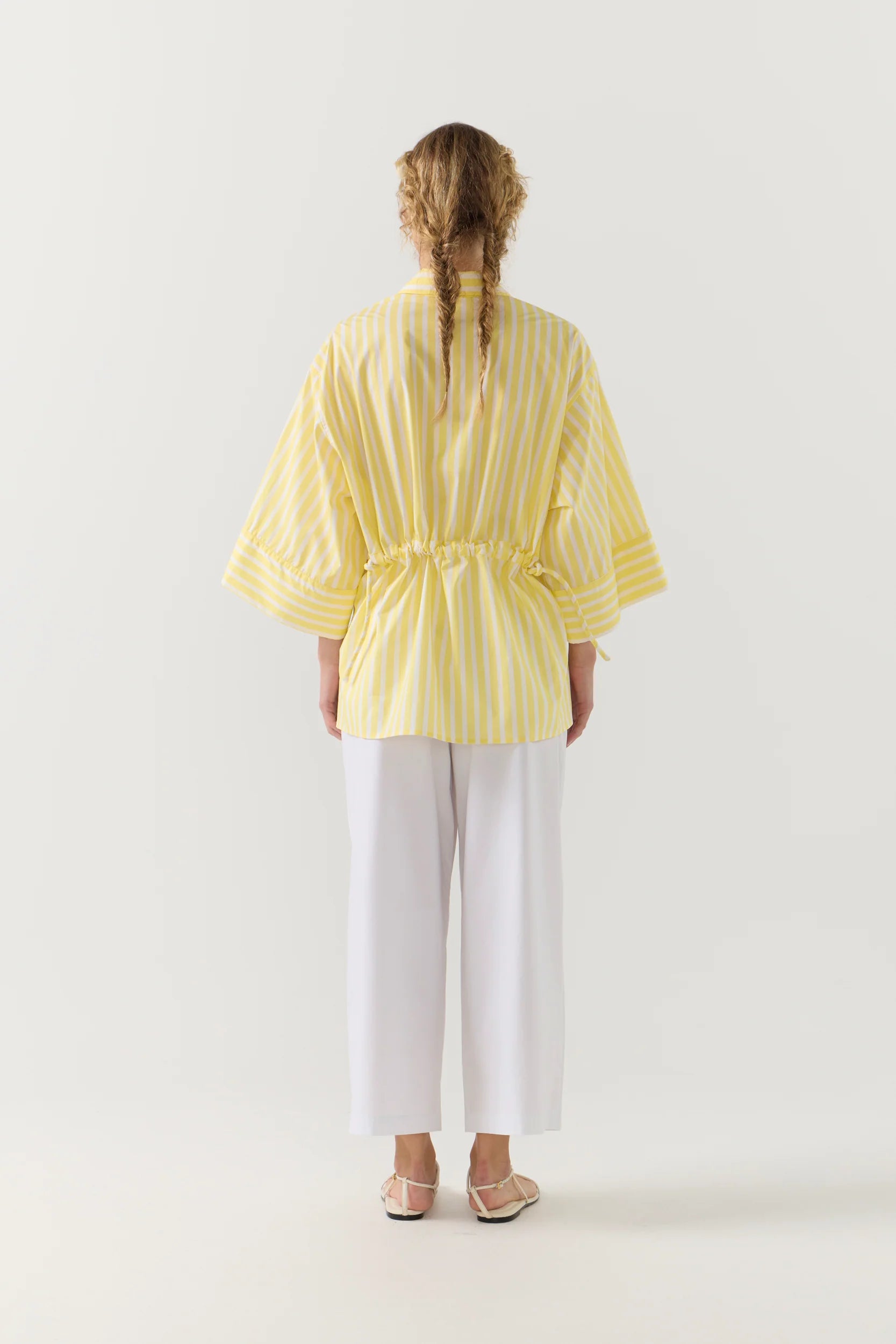 Emily Shirt | Lemon Stripe poplin