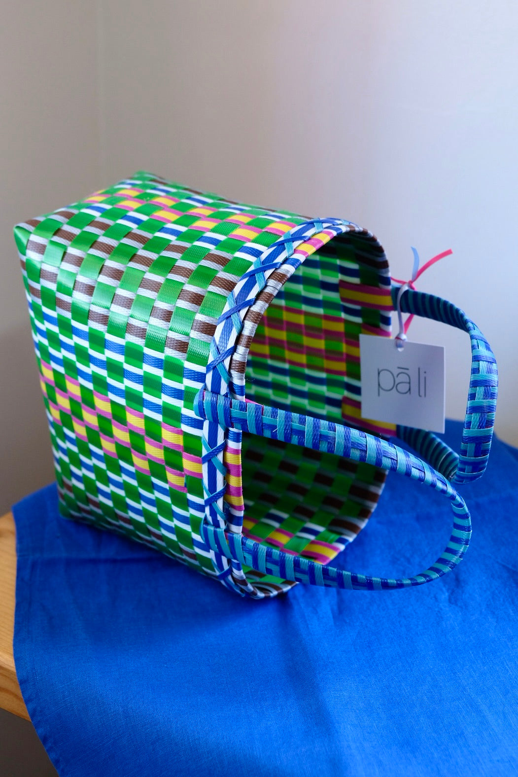 Pali Market Basket Mini - Green/Blue/Yellow/White