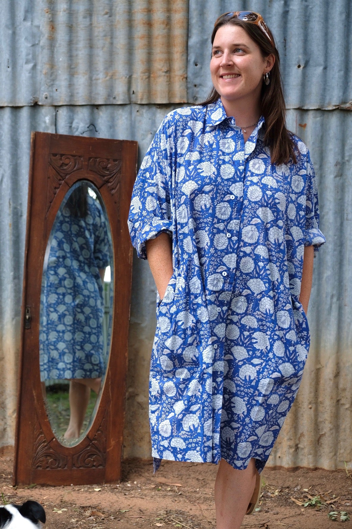 Sal Shirtmaker - Blue/White Jasmine Floral