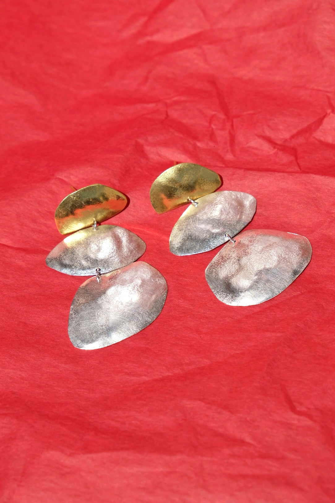 Moro earrings silver with gold top