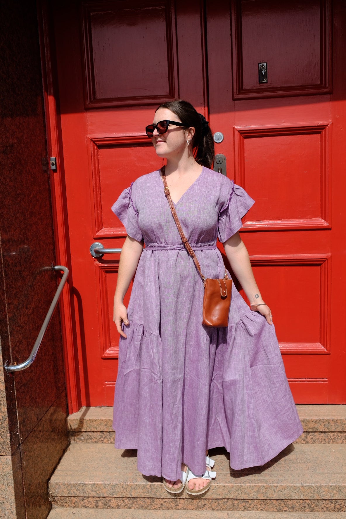 Valentina Maxi Dress - Lilac/White Cross Dye