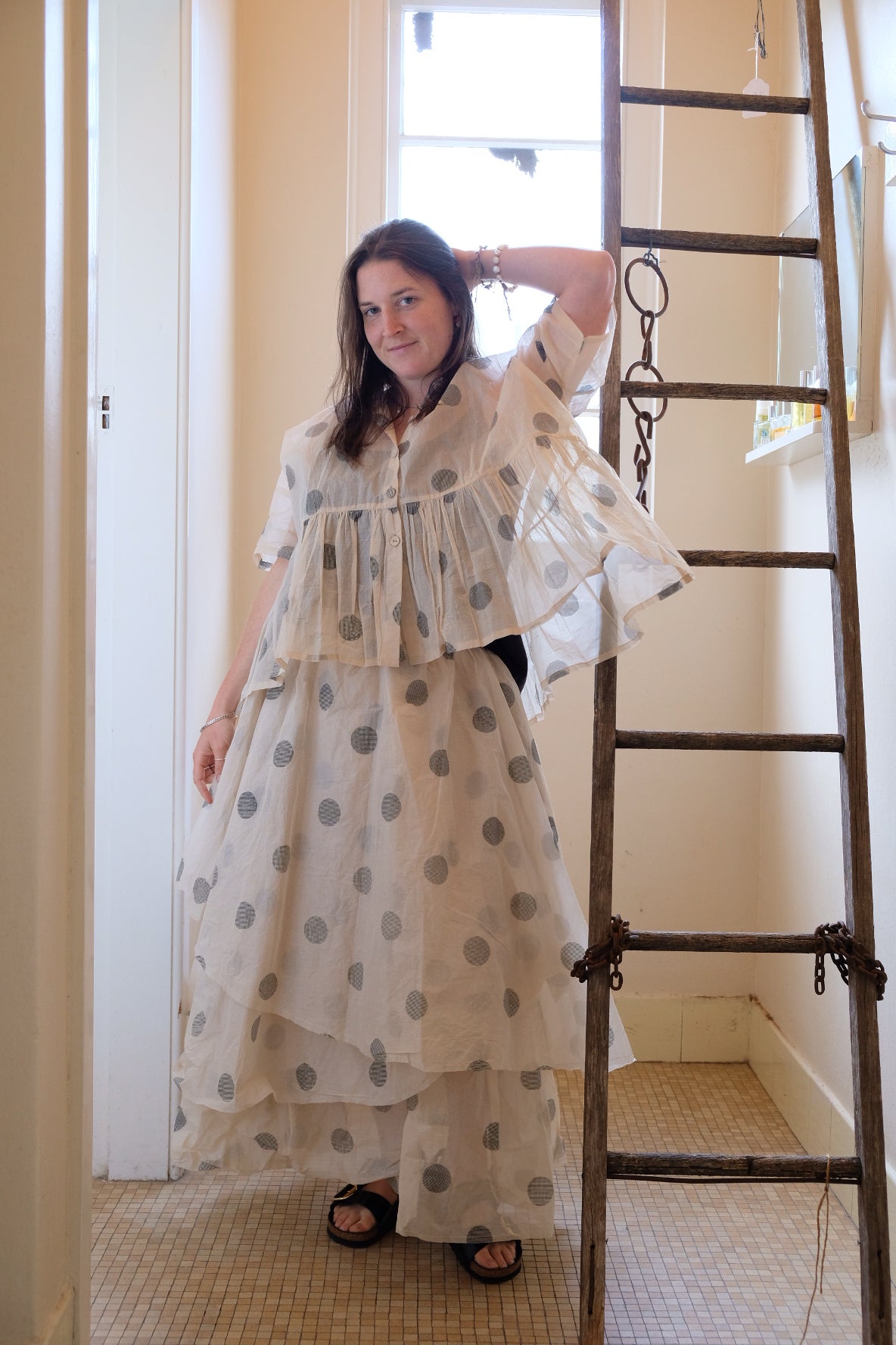 Dotto Gather Jacket - Cotton Organdy Natural