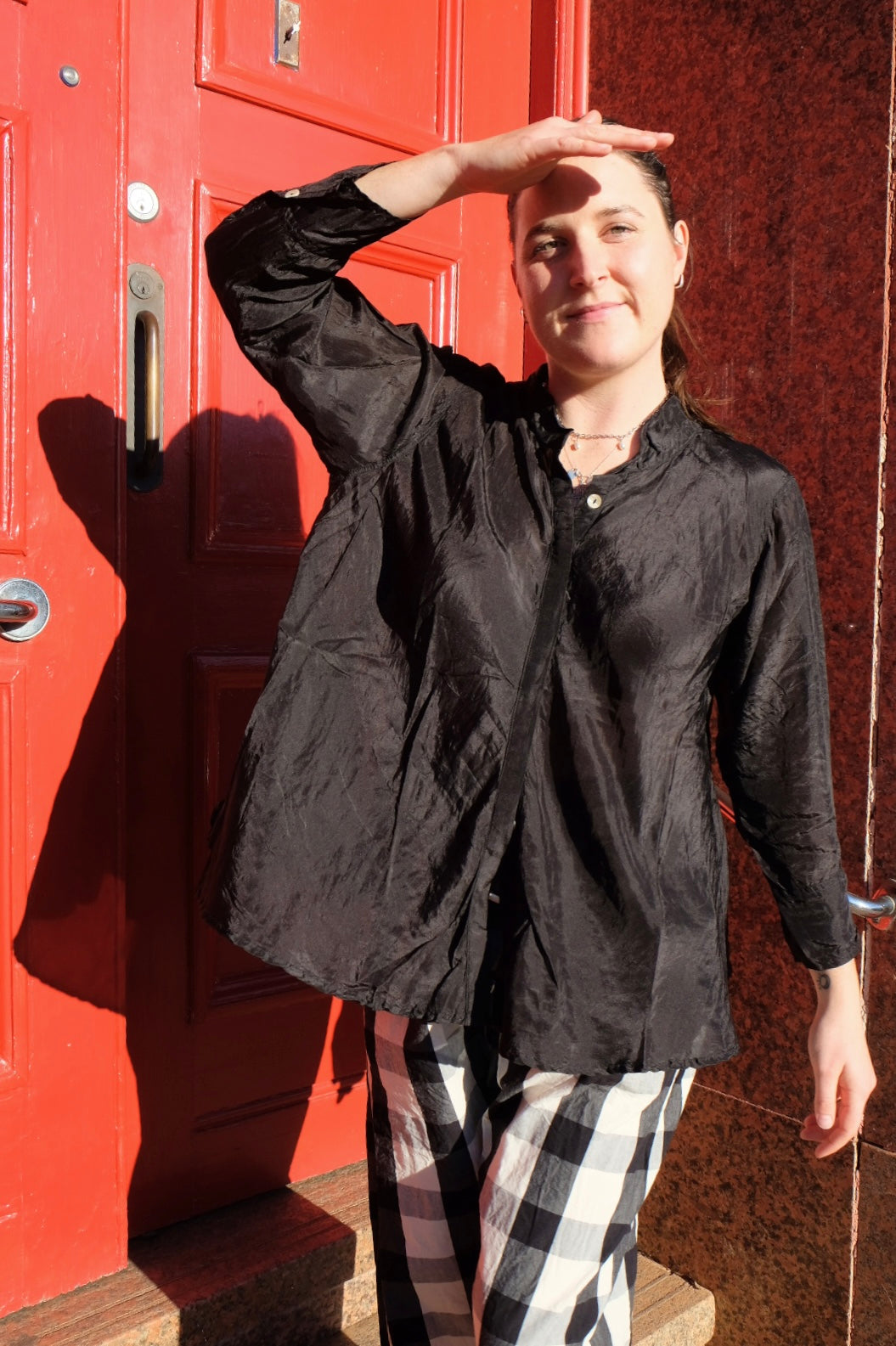 Elodie Pure Silk Top - Black