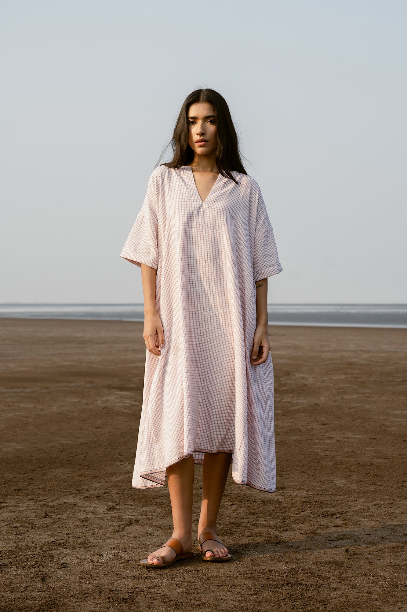 Osaka Dress - Clay Check