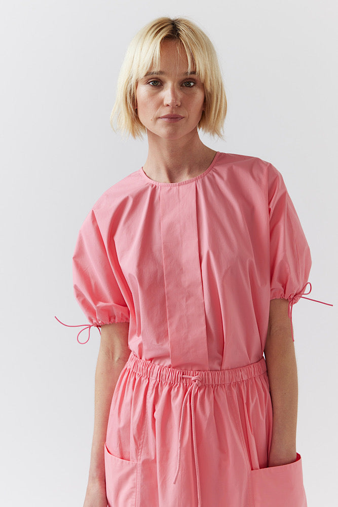 Naomi Top - Strawberry Pink Poplin