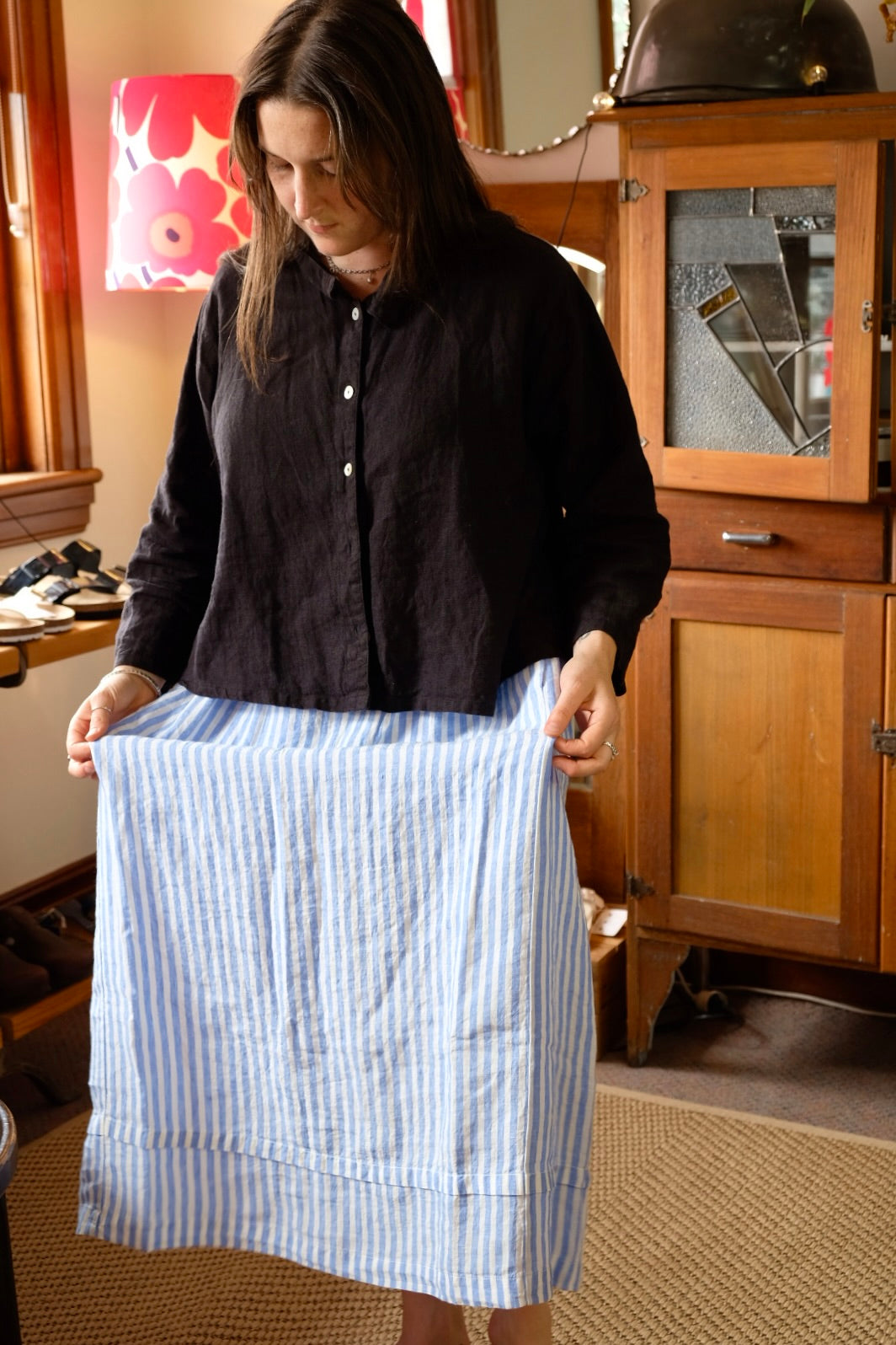 Eden Skirt - Lightweight Linen - Sea Side Stripe