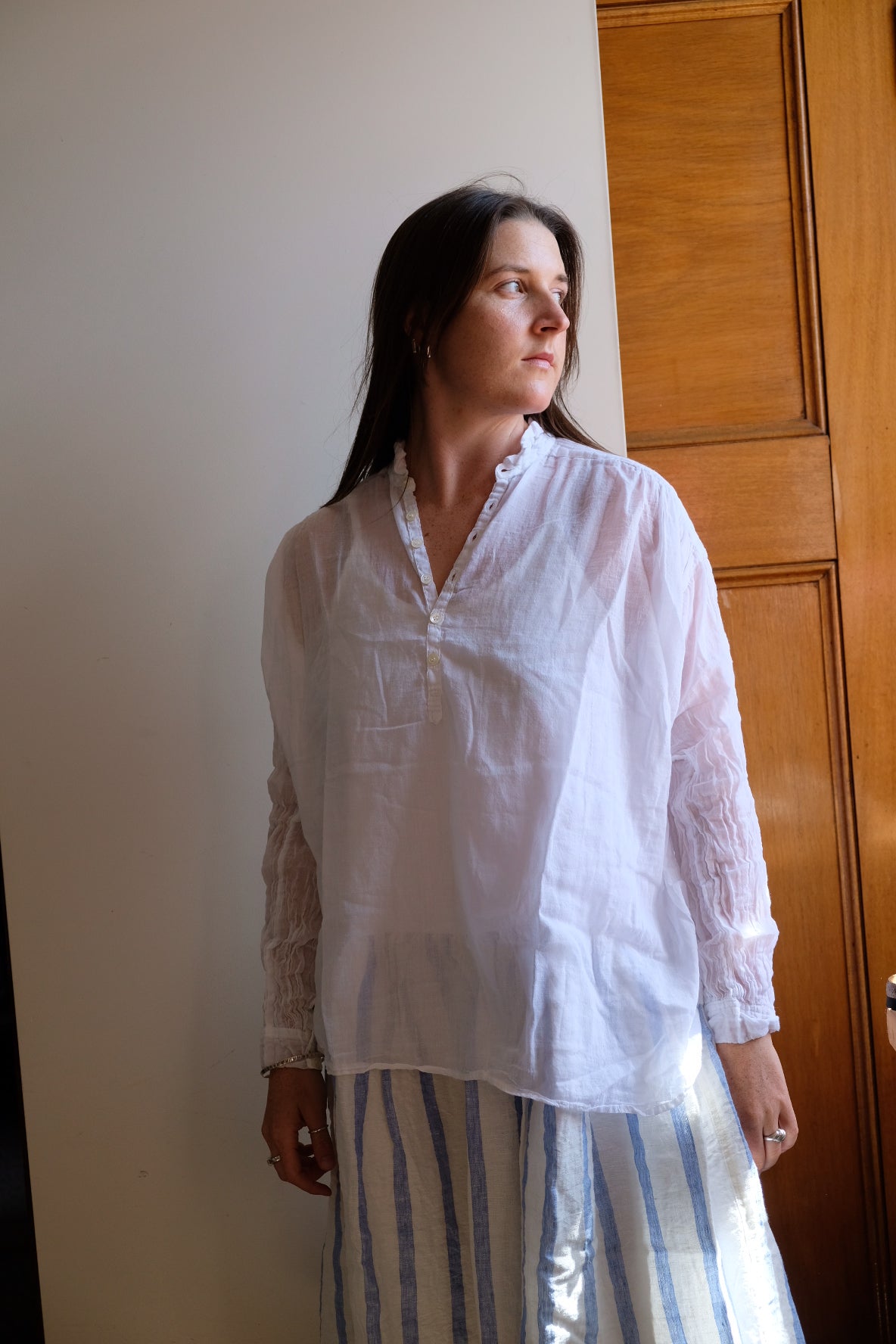 Hill Shirt Cotton Voile - White