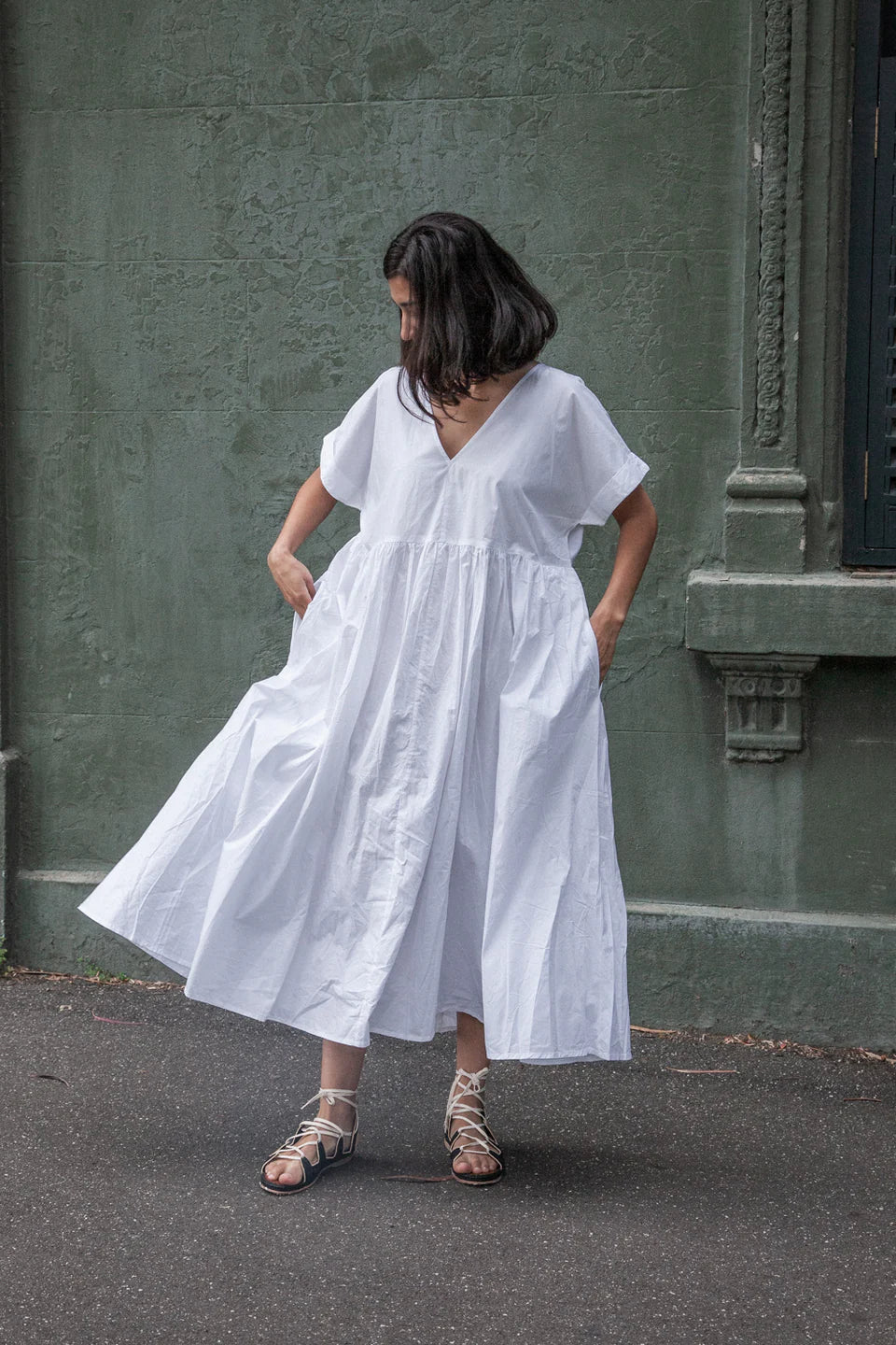 Flossie Dress Cotton Poplin - White