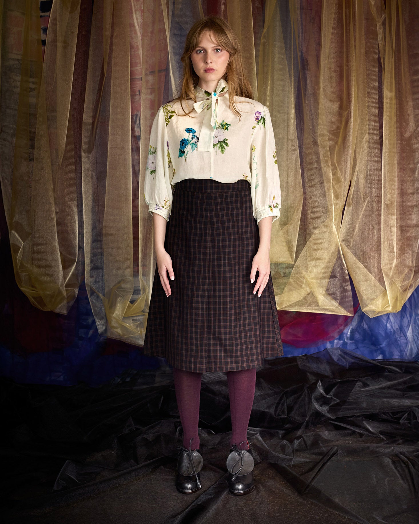 Merino Wool Tights - Form Berry
