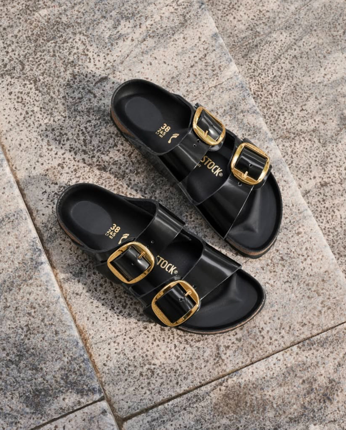 Arizona Big Buckle High Shine Black Natural Leather Patent