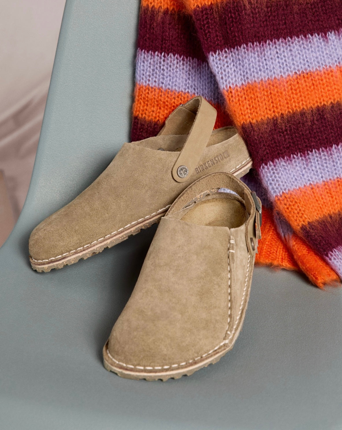 Lutry Grey Taupe Suede Leather