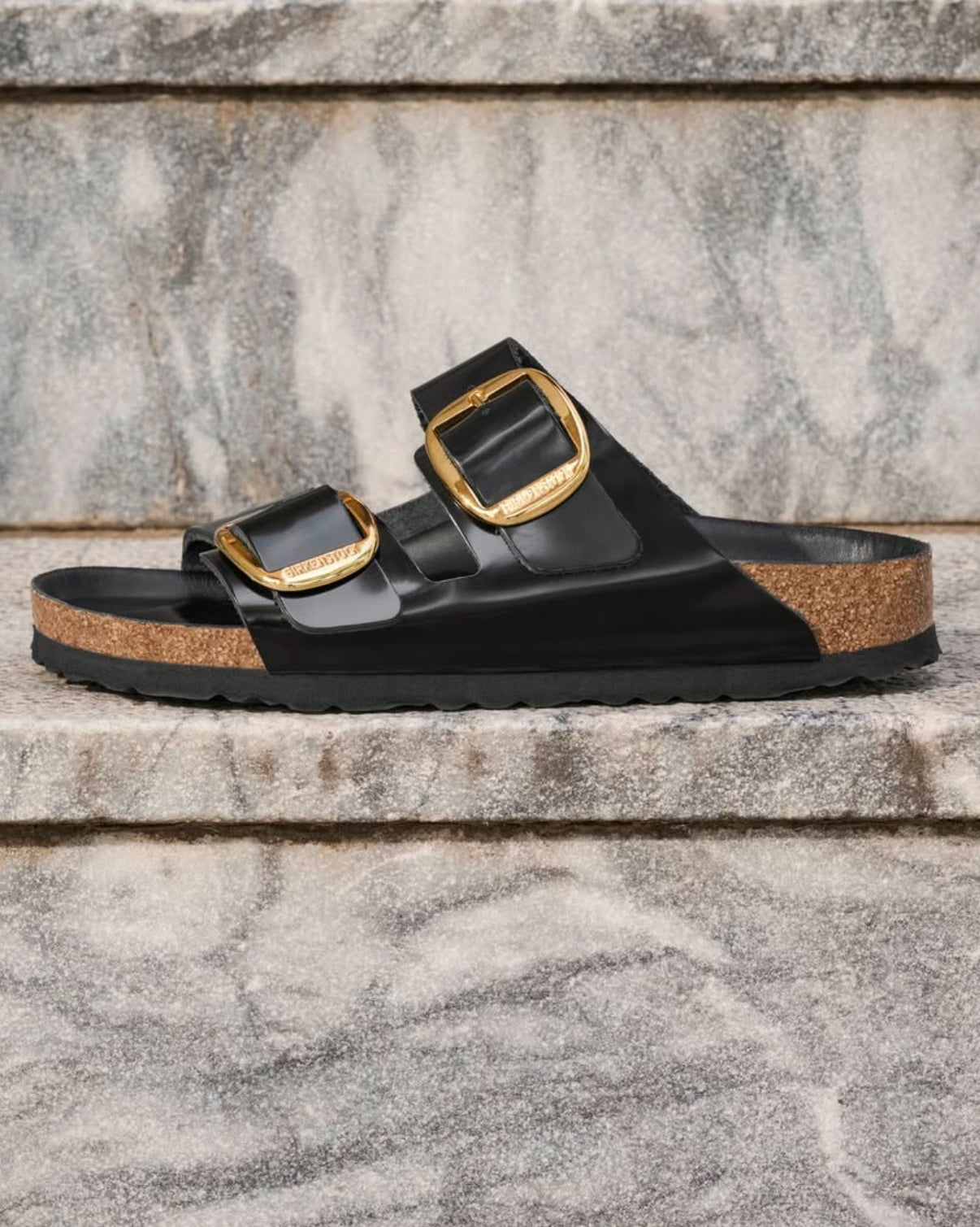 Arizona Big Buckle High Shine Black Natural Leather Patent