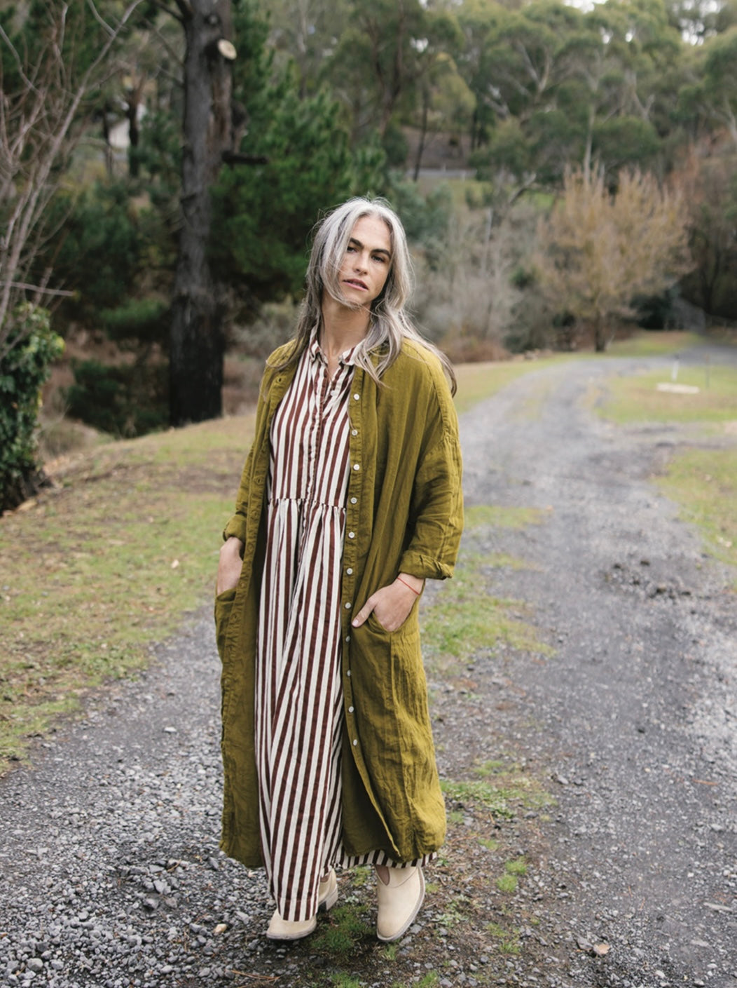 Alto Dress in Cotton Coco Stripe