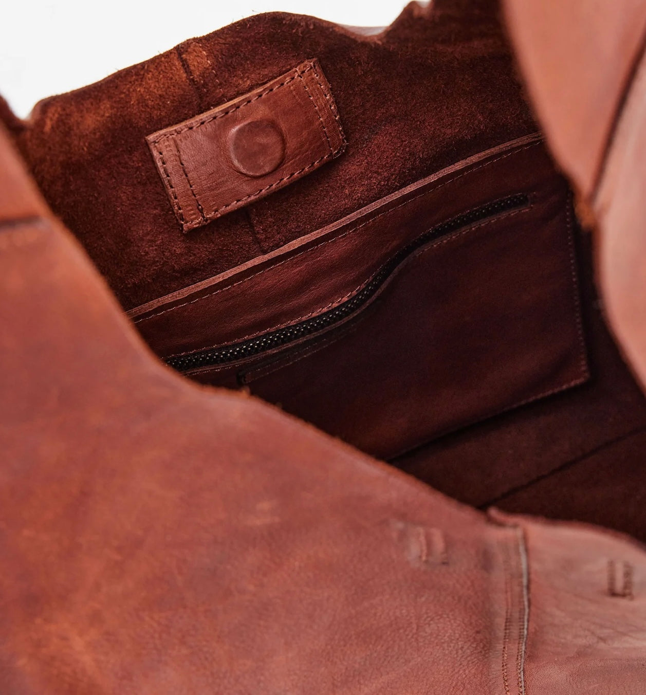 Unlined Slouchy Bag - Cognac