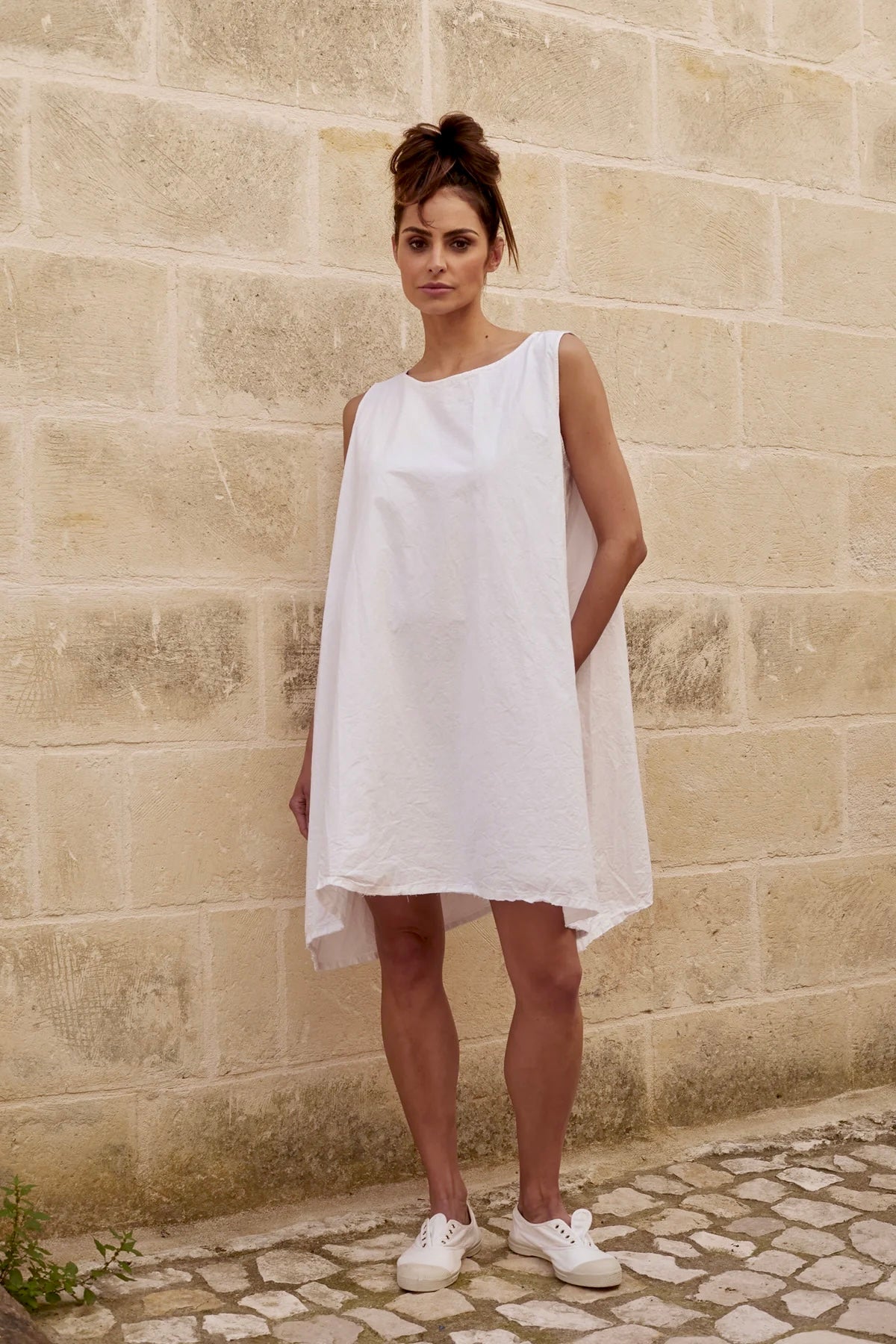 Gia Dress Paper Cotton - White