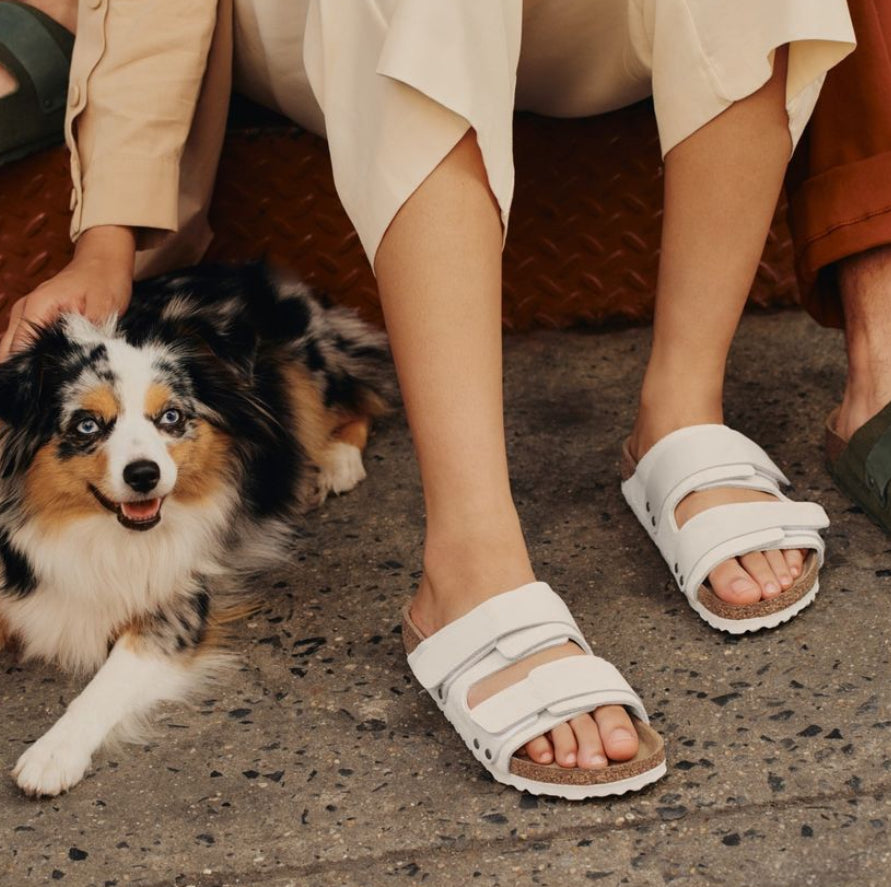 Uji Antique White Suede Leather