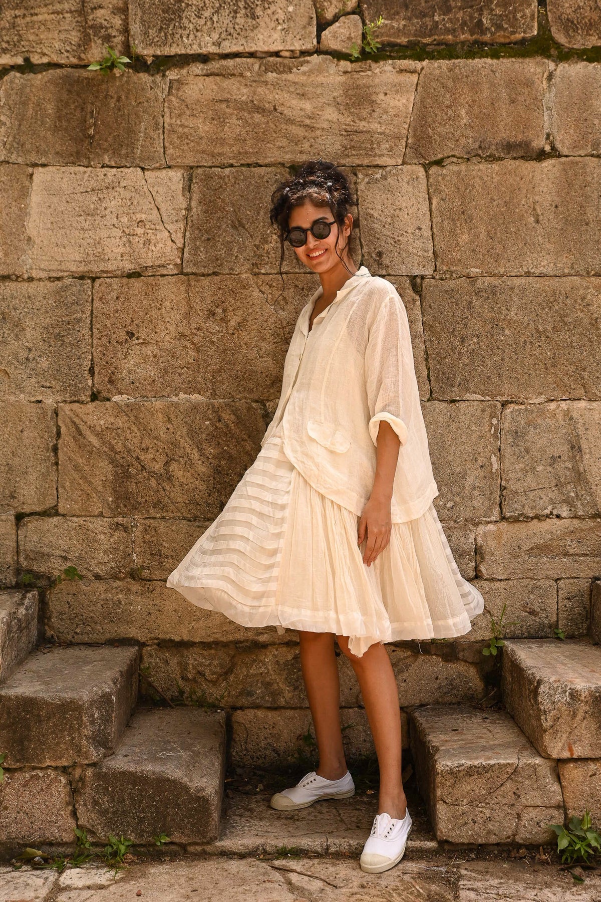 Adelina Slip Cotton & Silk - warm white