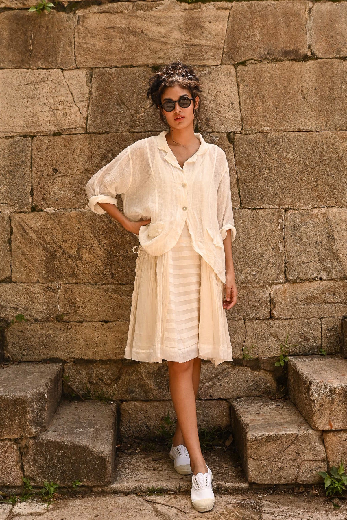 Adelina Slip Cotton & Silk - warm white