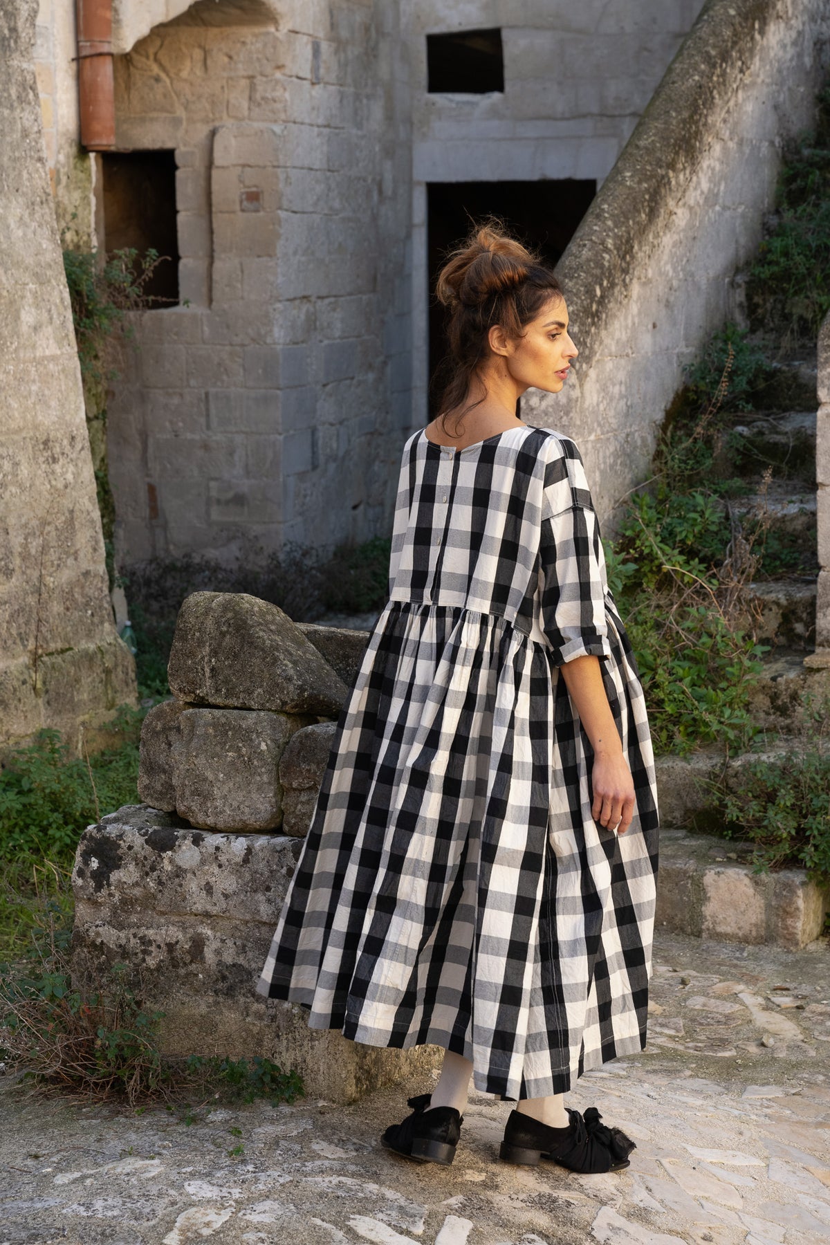 Billy Dress - Cotton Canvas Monochrome Check