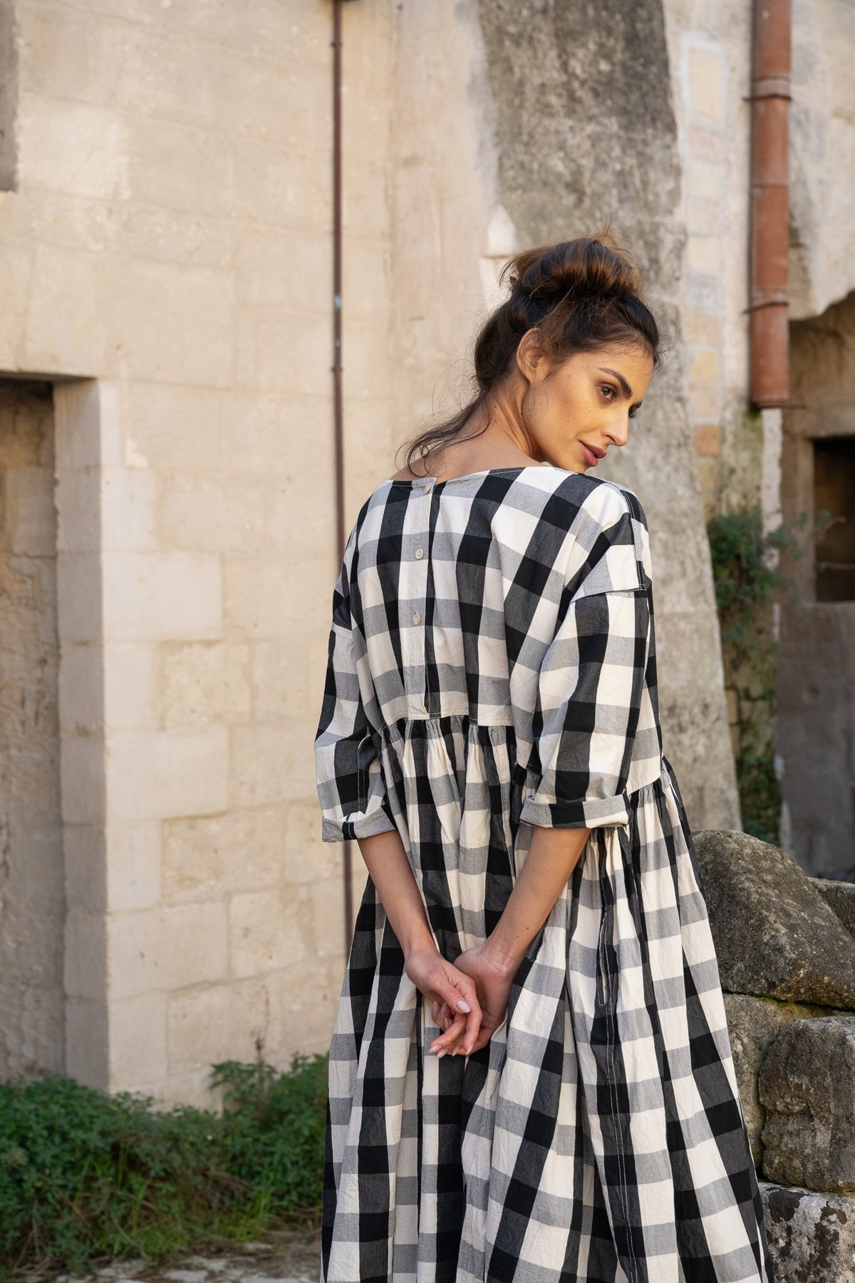 Billy Dress - Cotton Canvas Monochrome Check