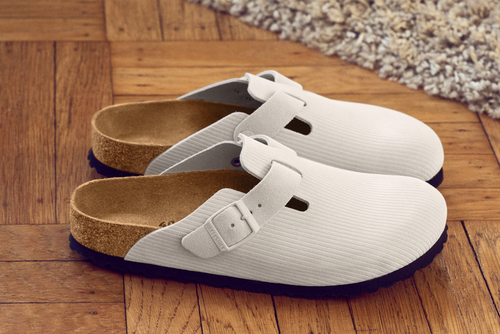 Boston Corduroy Antique White Embossed Suede Leather