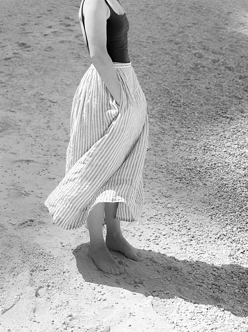 Eden Skirt - Lightweight Linen - Sea Side Stripe