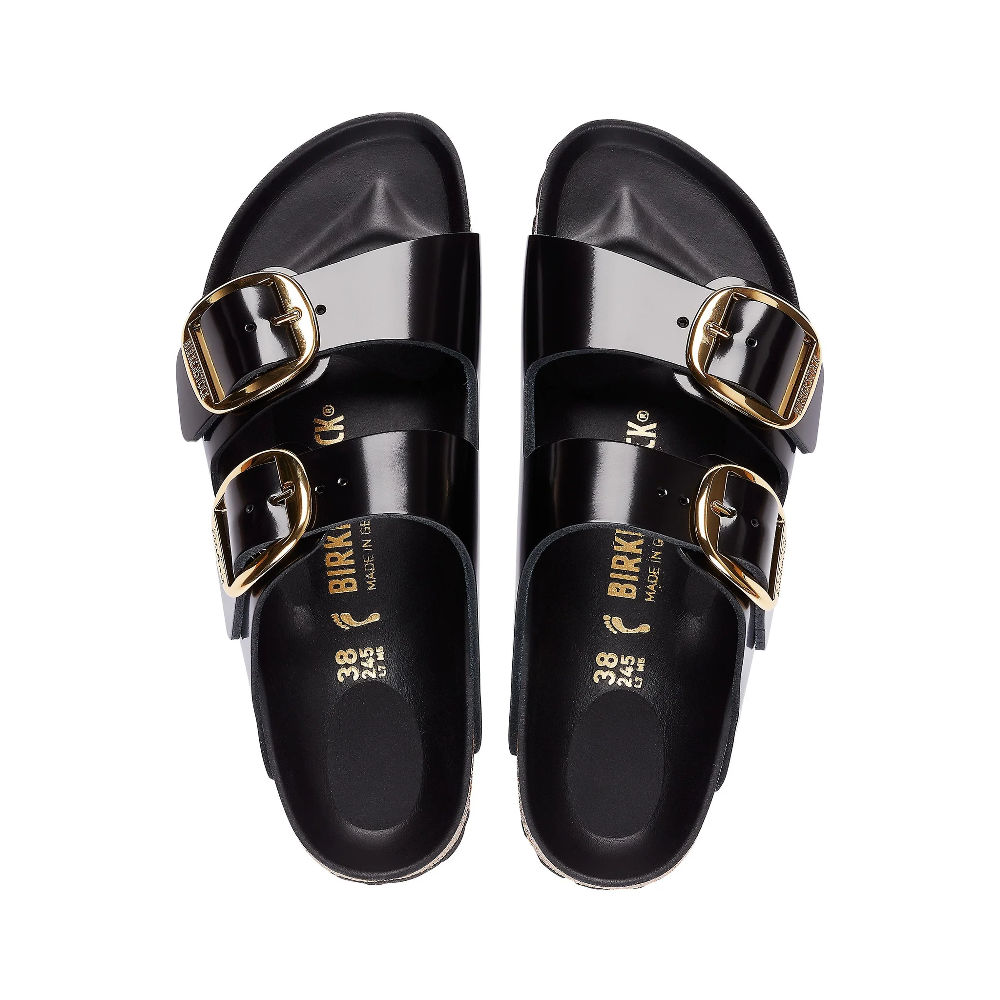 Arizona Big Buckle High Shine Black Natural Leather Patent