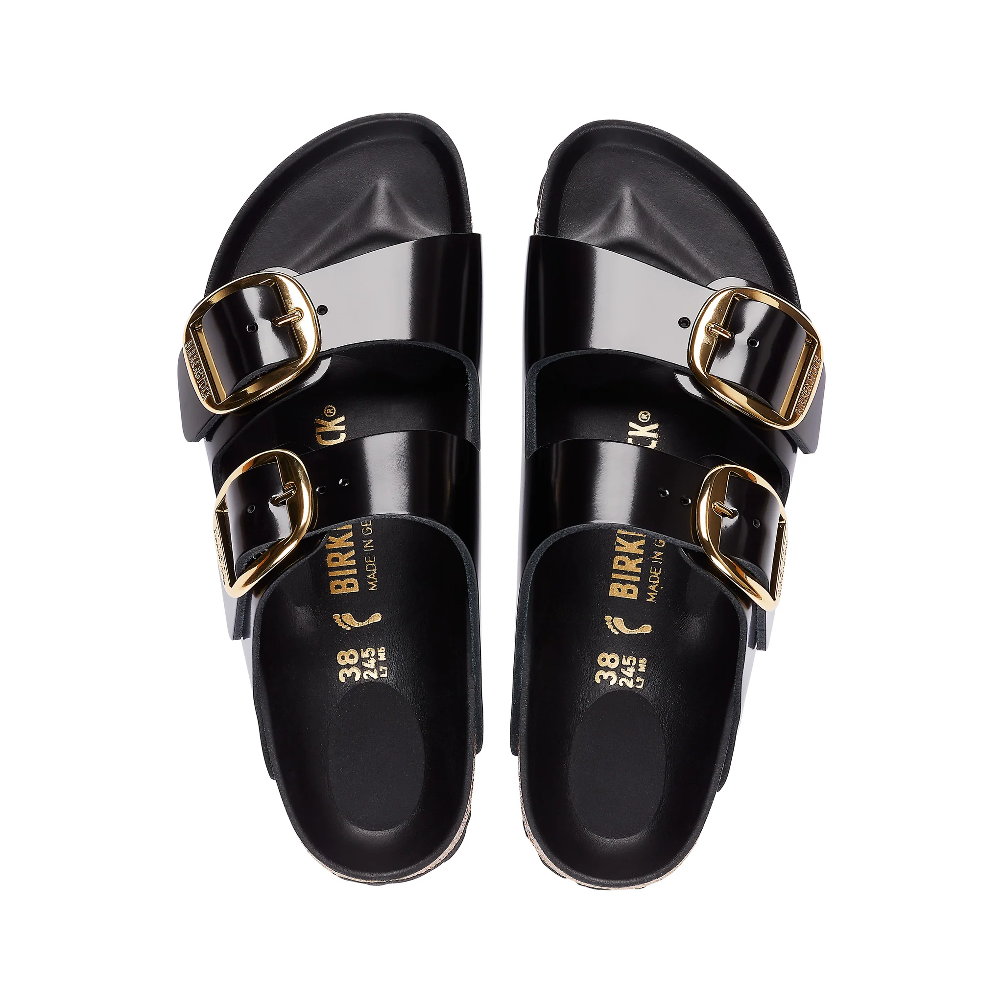 Arizona Big Buckle High Shine Black Natural Leather Patent