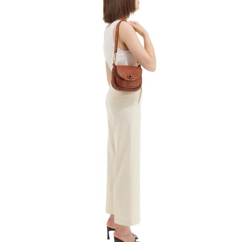 Dalia bag with threading - cognac