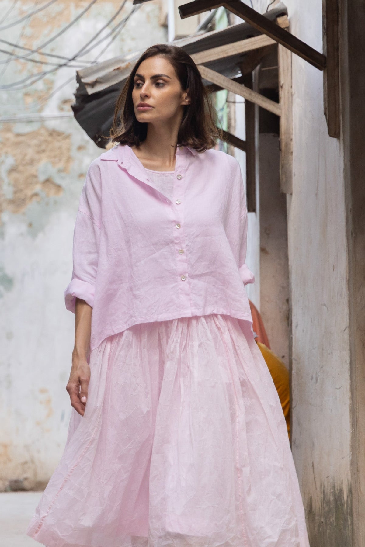 MOYO SHIRT - LINEN - Pink