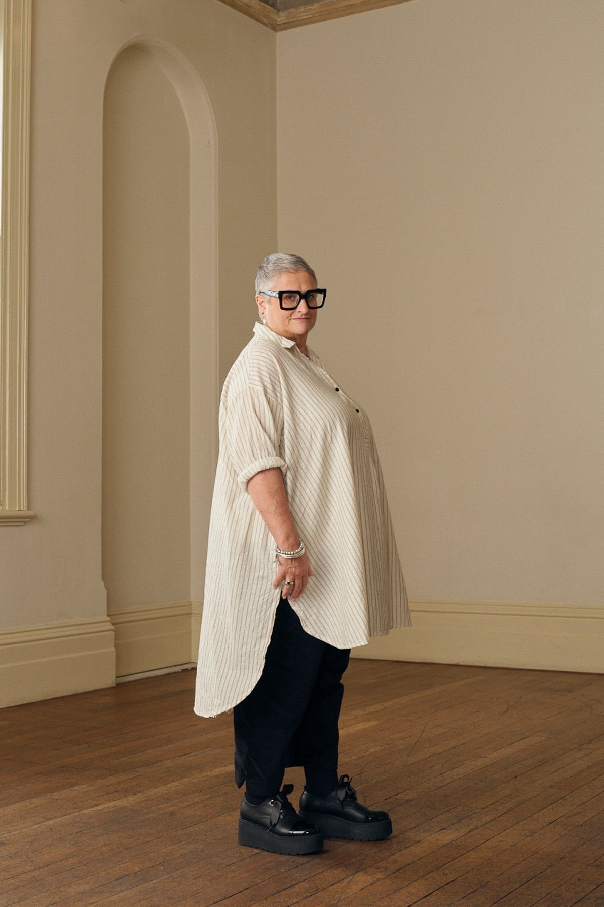 Harper Shirt - Paper Cotton cream ticking