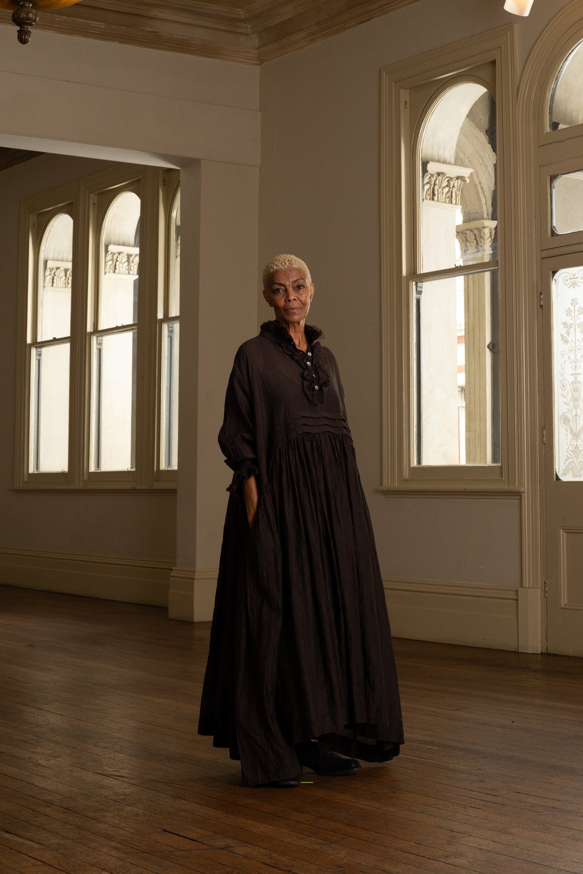 ODILE DRESS - SILK COTTON chocolate