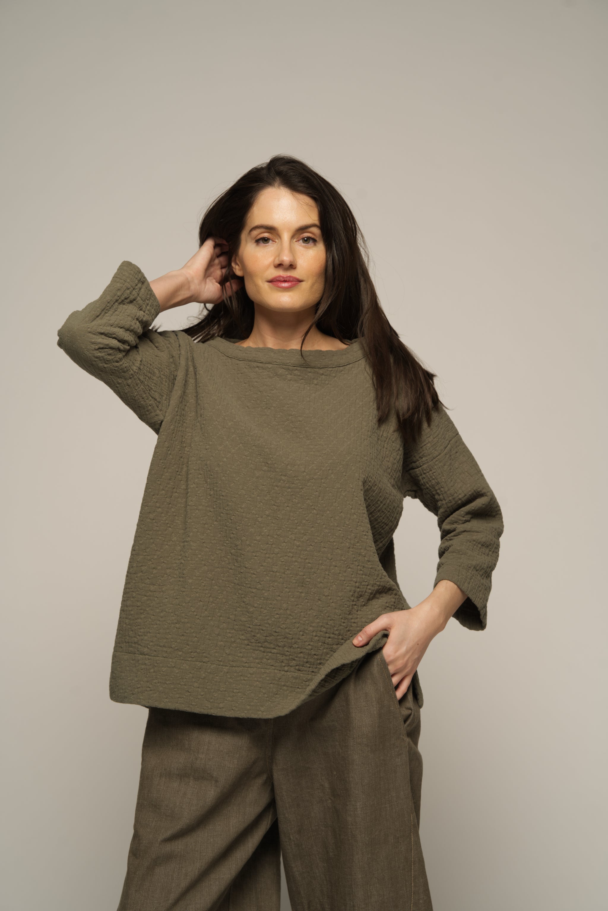 Quilpie Top - Khaki